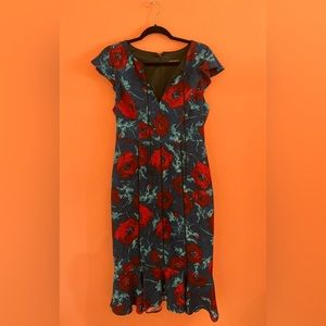 Floral midi flounce dress - Janie Bryant